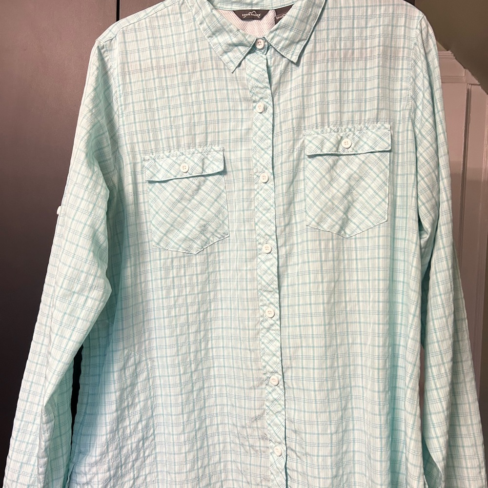 Women's Light Blue Button Up